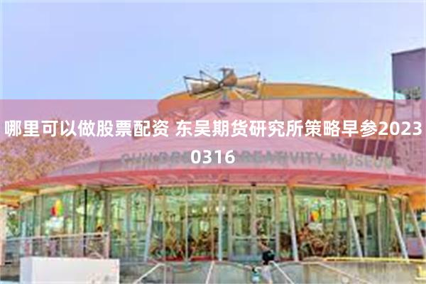哪里可以做股票配资 东吴期货研究所策略早参20230316