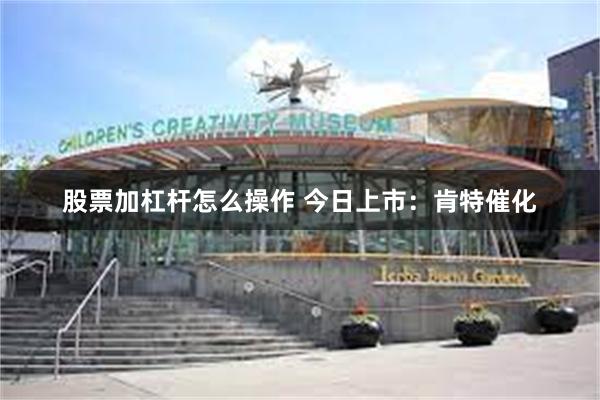 股票加杠杆怎么操作 今日上市：肯特催化