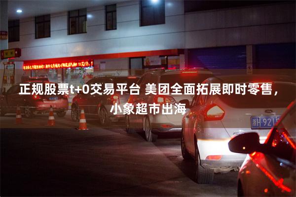 正规股票t+0交易平台 美团全面拓展即时零售，小象超市出海